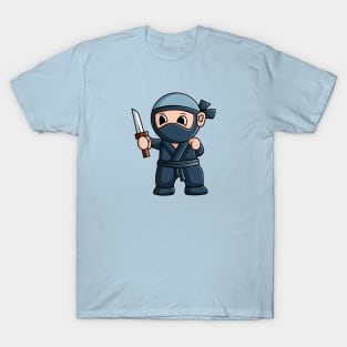 vector illustration design of a cute cartoon ninja wearing a mask T-Shirt